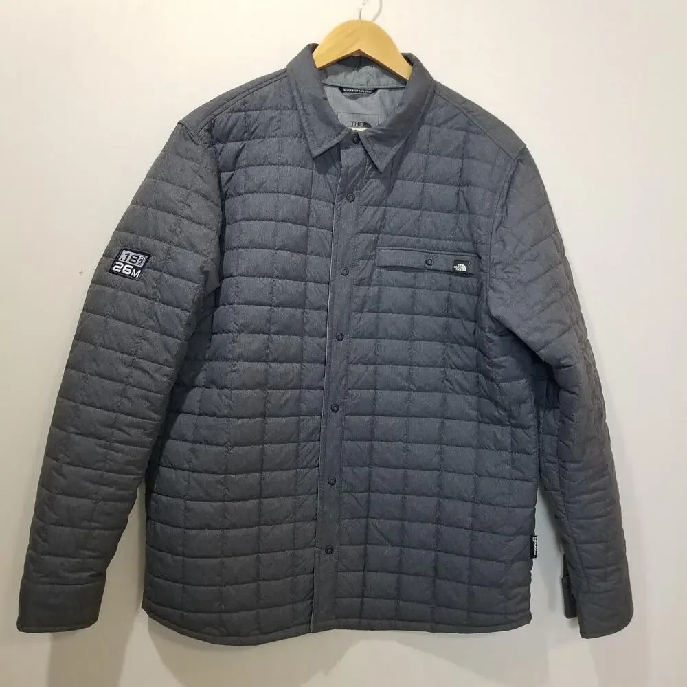 The North Face ThermoBall Jacket Mens Large Gray Shirt Jacket Shacket Insulated